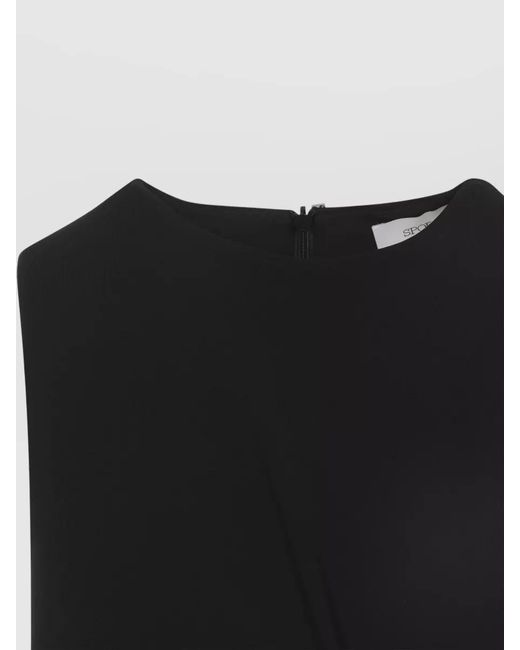 Sportmax Black Saletta Long Dress Stretch Viscose Cutout
