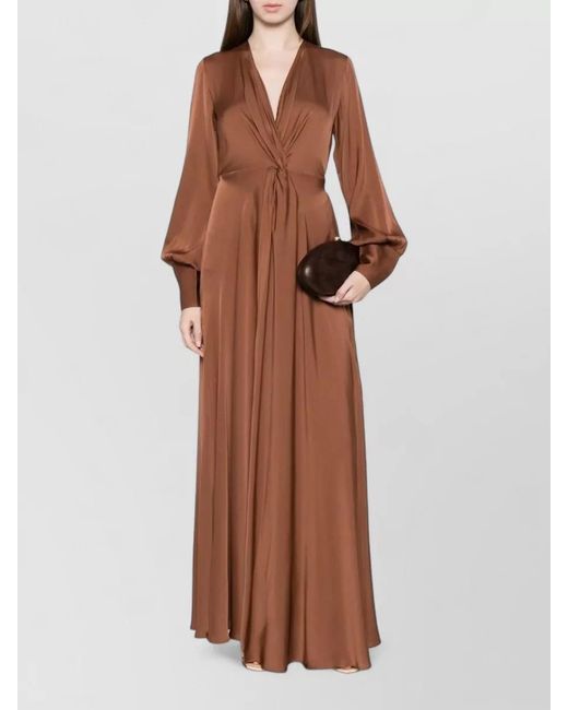 Silk95five Brown Palm Beach Maxi Dress Tie Waist