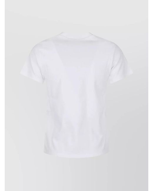 McQueen White Cotton Skull Embroidered T-Shirt