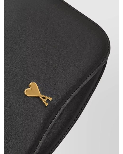 AMI White Silk Crossbody Bag Adjustable Strap Hardware