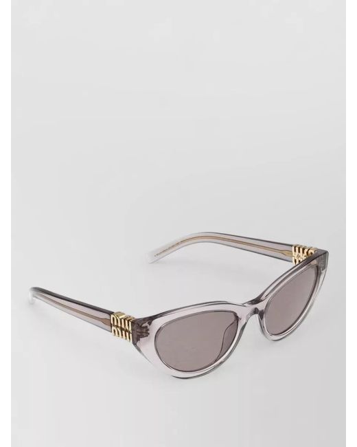 Miu Miu Gray Sunglasses Cat Eye Transparent Accents