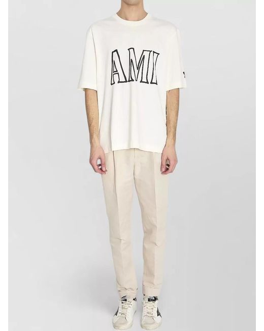 AMI Natural Oversized Cotton Long-Sleeve T-Shirt for men