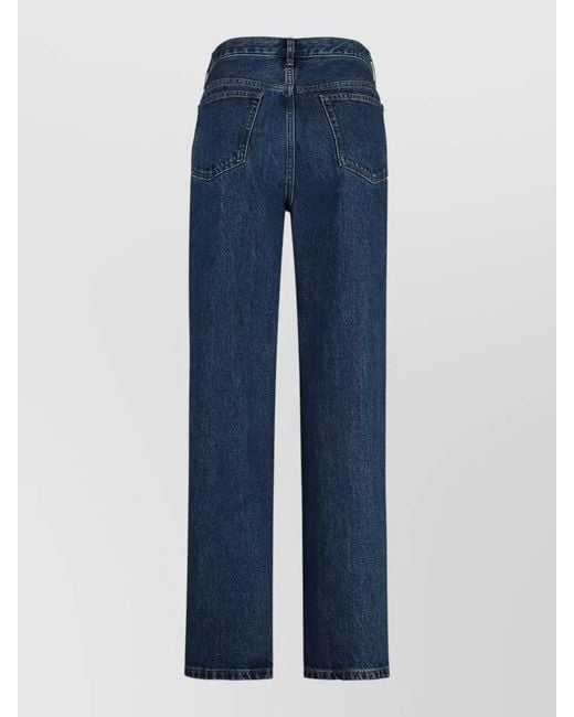 A.P.C. Blue Martin Straight Leg Jeans Five Pocket Design for men