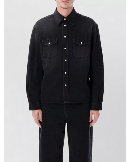 Givenchy Blue Long Sleeve Denim Shirt Button Cuffs for men