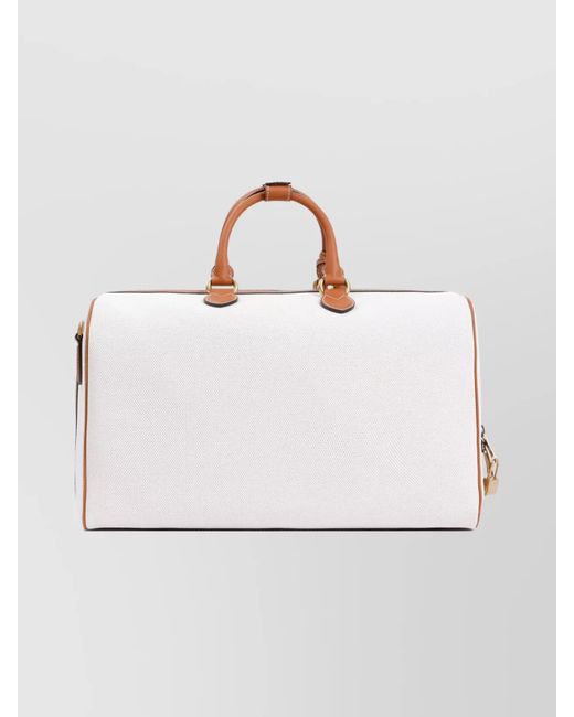 Gucci White Duffle Logo Canvas Handbag for men