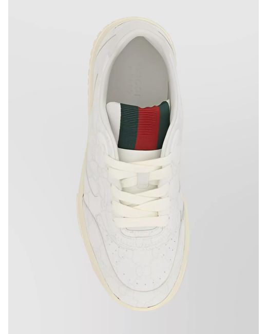 Gucci Natural Coated Canvas Low-Top Sneakers