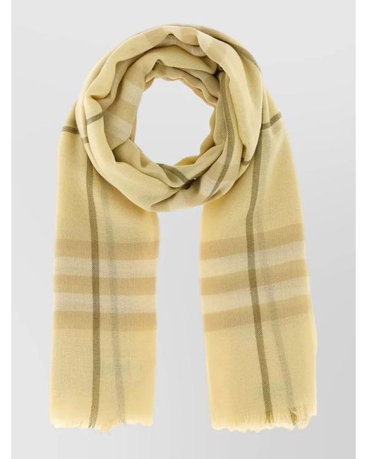 Burberry Yellow Embroidered Wool Scarf