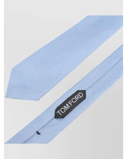 Tom Ford White Solid Silk Tie Slim Textured Design for men