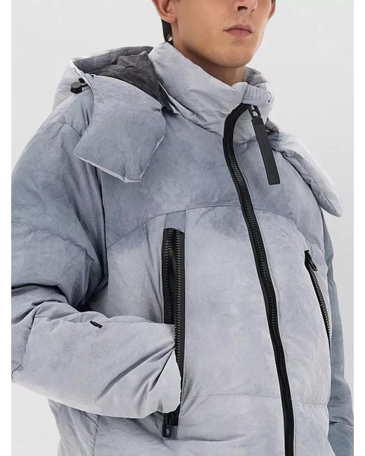 JG1 Gray Hooded Zip Jacket Padded Oversize Design for men