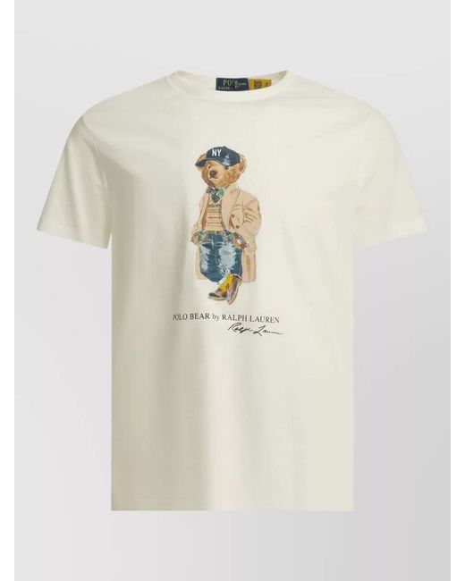 Polo Ralph Lauren White Polo Bear Crew Neck Graphic T Shirt for men