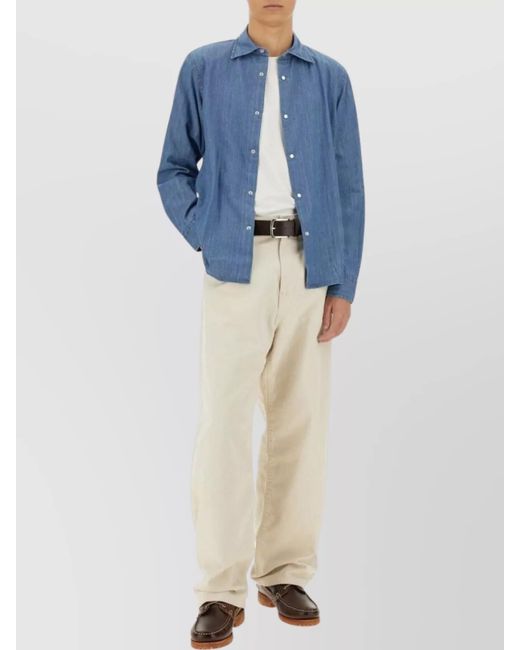 Aspesi Blue Denim Regular-Fit Shirt for men