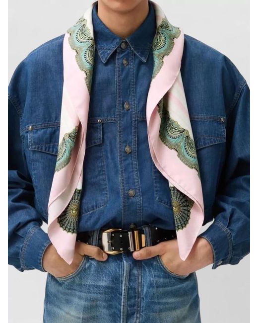 Versace Multicolor Silk Printed Scarf