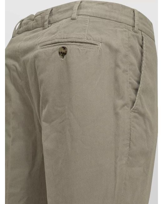 Brunello Cucinelli Natural Tailored Cotton Velvet Pants Back Front Pockets for men