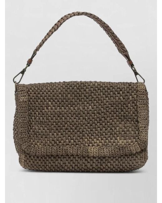 IBELIV Brown Shoulder Bag Woven Texture Braided Handle Hardware