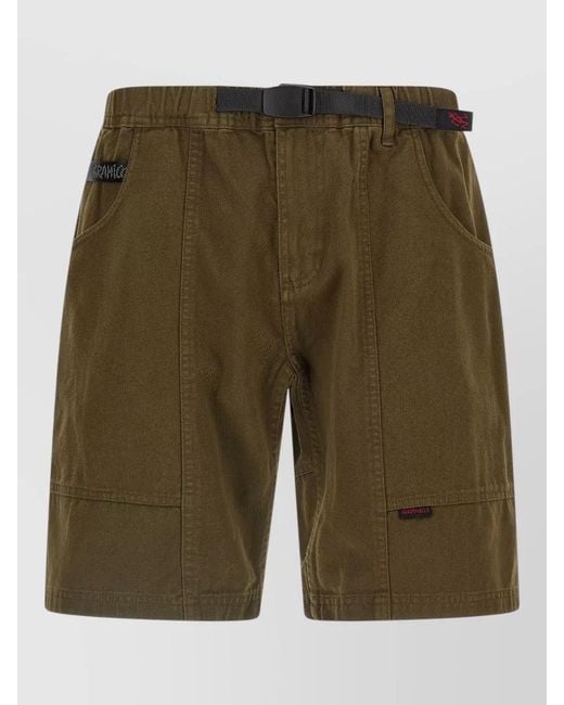 Gramicci Green Gadget Bermuda Shorts Belt Loops Pockets for men