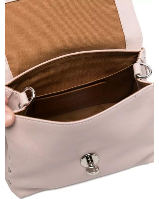 Zanellato Pink Postina Saeta Baby Leather Crossbody Bag