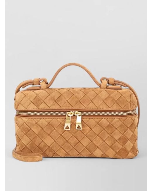Bottega Veneta Brown Bang Bang Leather Clutch Bag