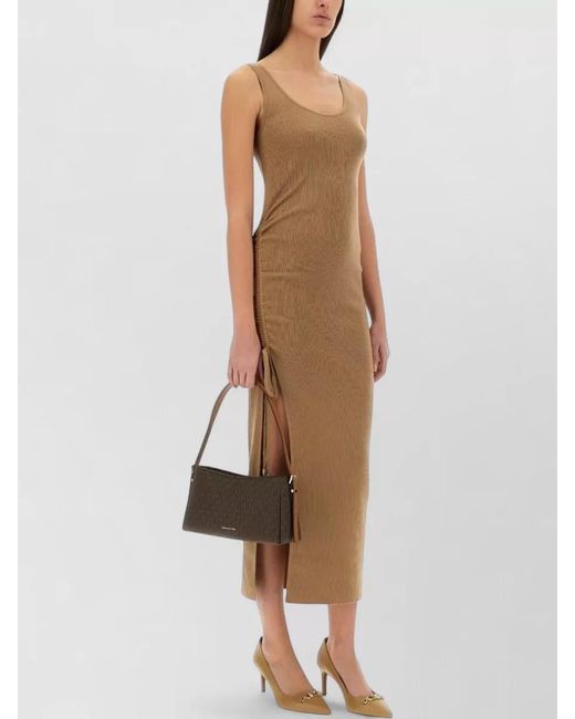 Michael Kors Brown Wool Blend Camisole Dress Scoop Neck