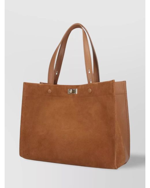 Anya Hindmarch Brown Shopper Leather Tote Bag