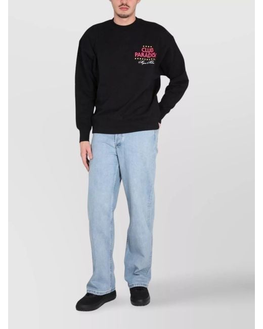 MSGM Blue Logo Print Sweatshirt for men