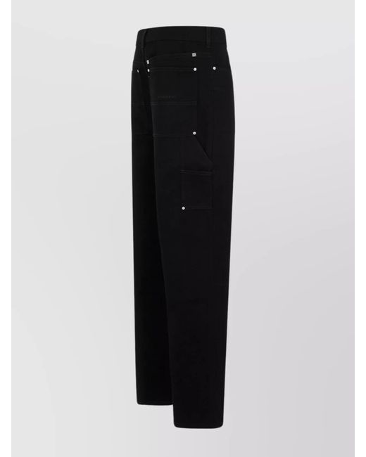 Givenchy Black Denim Wide-Leg Carpenter Trousers for men