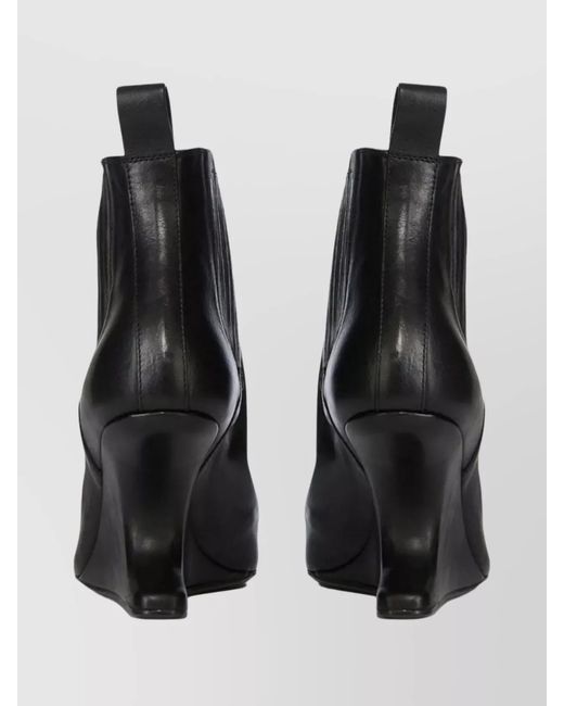 Rick Owens Black Leather Ankle Boots