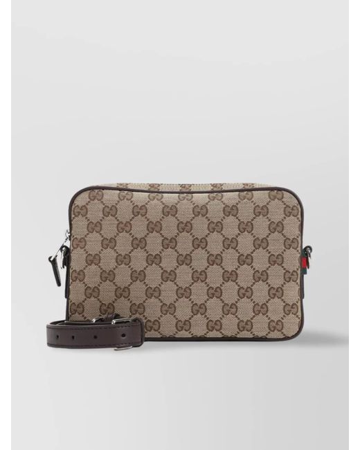 Gucci Gray Canvas Small Shoulder Bag for men