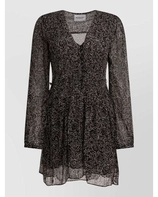 Isabel Marant Black Viscose Mini Dress