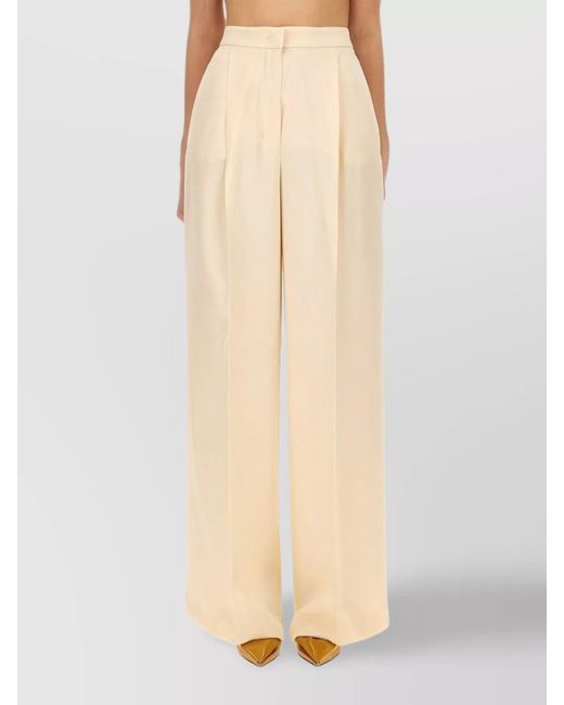 Max Mara Natural Silk Regular-Fit Wide-Leg Trousers