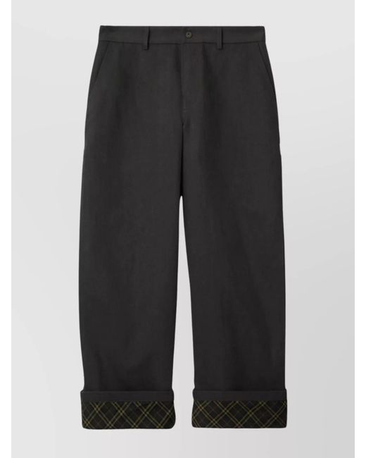 Burberry Black Cotton Oversized Straight-Leg Carpenter Trousers for men