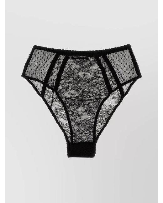 Dolce & Gabbana Black Lace High-Rise Briefs