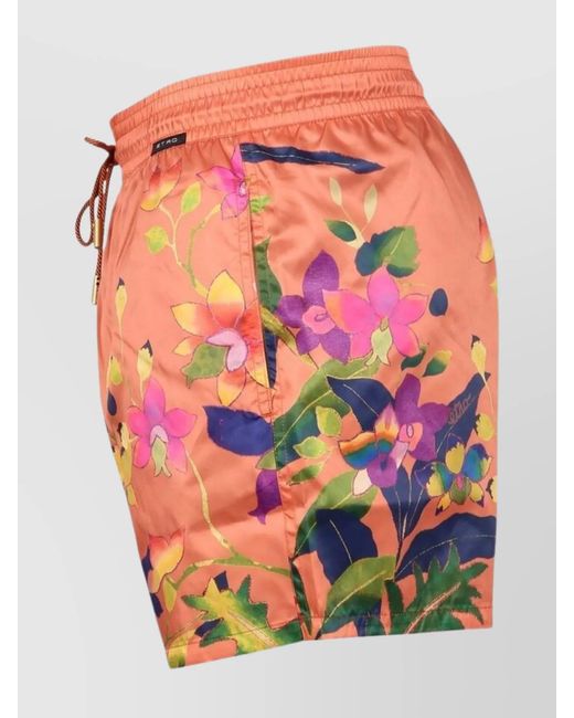 Etro Orange Swim Shorts for men