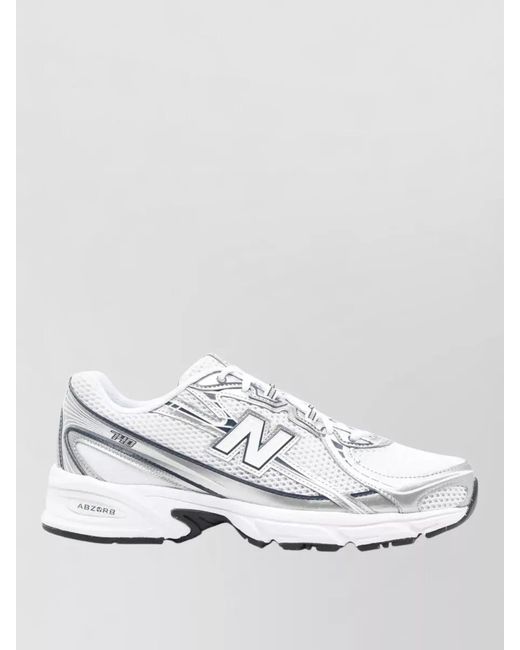New Balance White Mesh Sneakers Rubber Sole Sporty Design