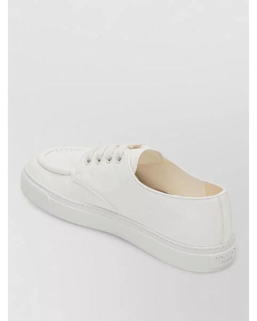 Prada White Low Top Sneakers Round Toe Rubber Sole for men