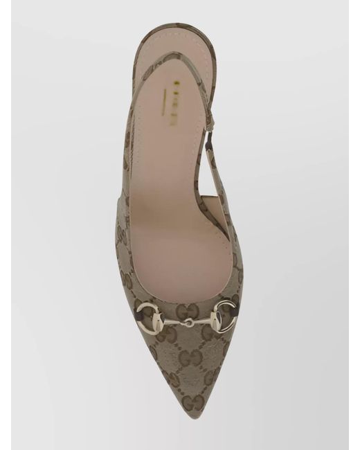 Gucci Metallic Gg Supreme Jacquard Logo Pattern Pumps