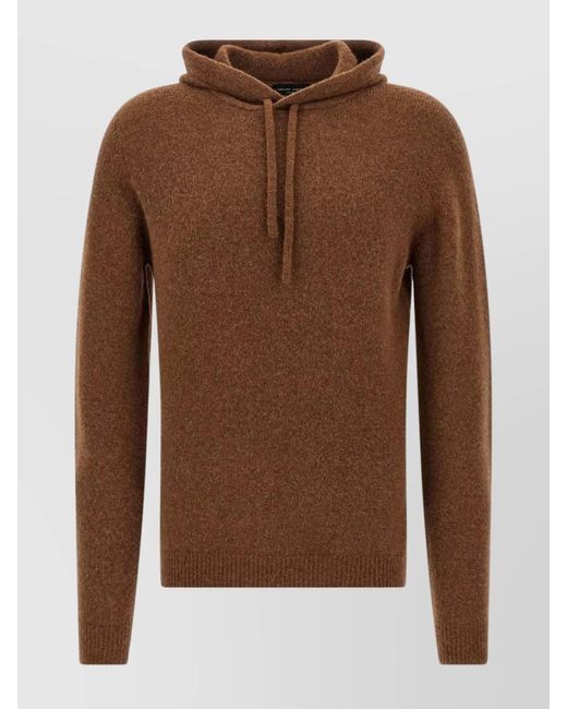 Roberto Collina Brown Wool Hooded Sweater for men