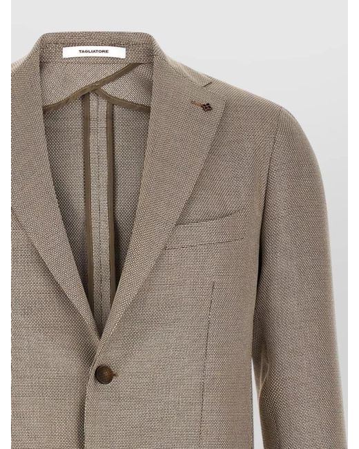 Tagliatore Natural Montecarlo Single Breasted Notch Lapel Jacket for men