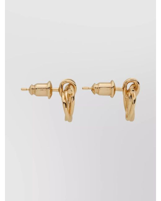 Ferragamo Metallic Circular Hoop Earrings Polished Finish