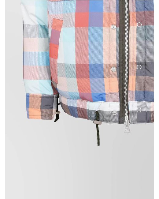 Sacai Red Plaid Padded Jacket for men