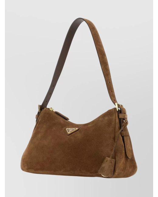 Prada Brown Medium Aimée Shoulder Bag With Adjustable Strap