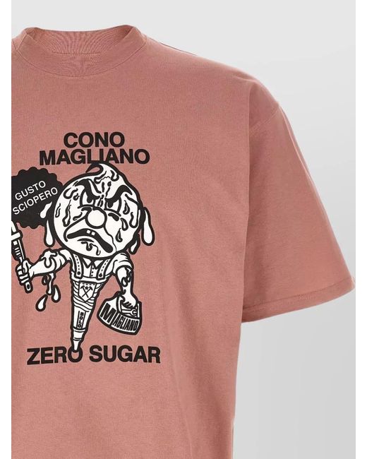 Magliano Pink Cotton Printed Short-Sleeve T-Shirt for men