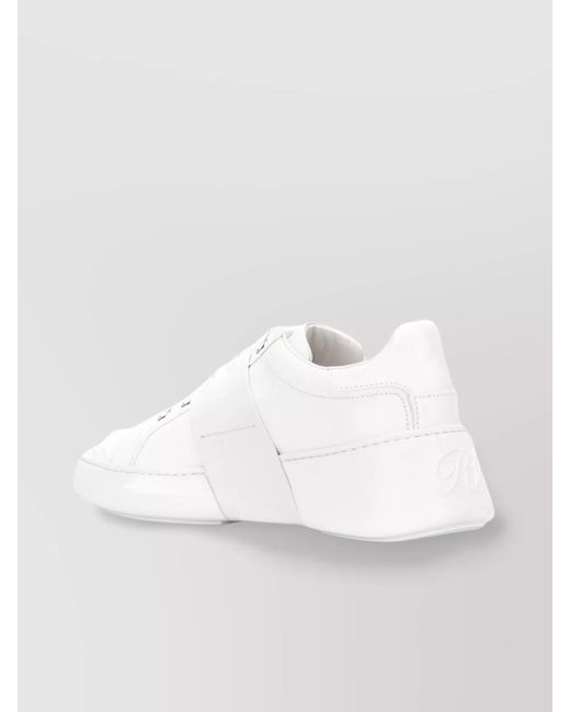 Roger Vivier White Leather Low-Top Sneakers