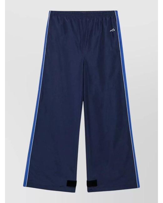 Balenciaga Blue Track Pants Side Stripe Adjustable Cuffs
