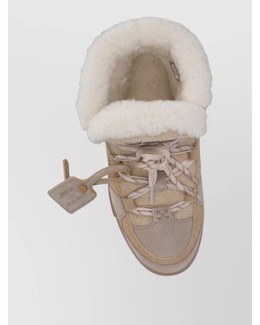 Off-White c/o Virgil Abloh Natural Leather High-Top Sneakers