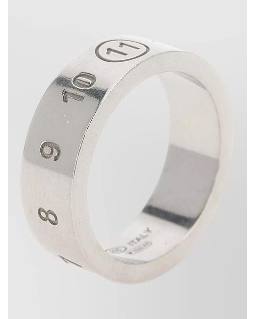 Maison Margiela Gray Numeric Sequence Ring Engraved Numbers Band