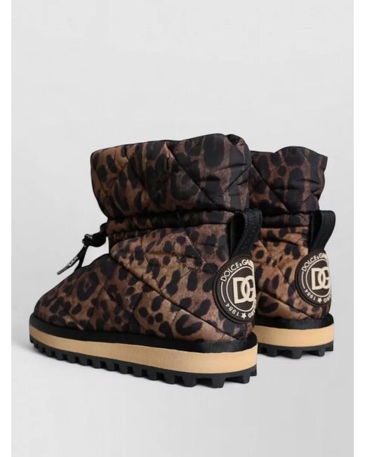 Dolce & Gabbana Black Leopard Print Ankle Boots Padded Design for men