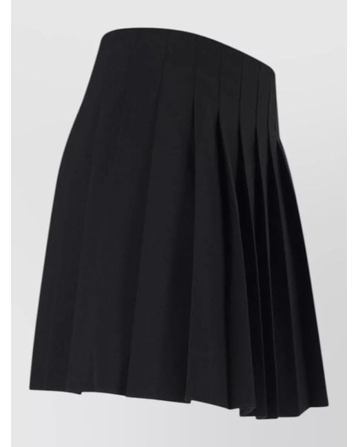 MM6 by Maison Margiela Black High Waisted Midi Skirt Pleated Mini