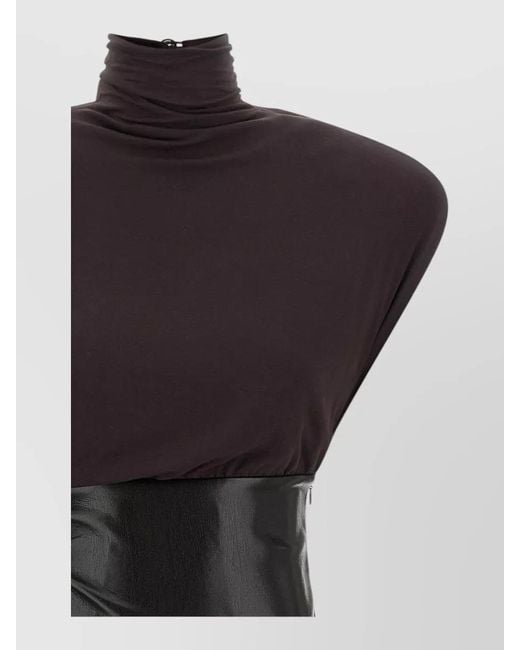 ANDAMANE Multicolor Ursula Ruched Long Dress High Neck