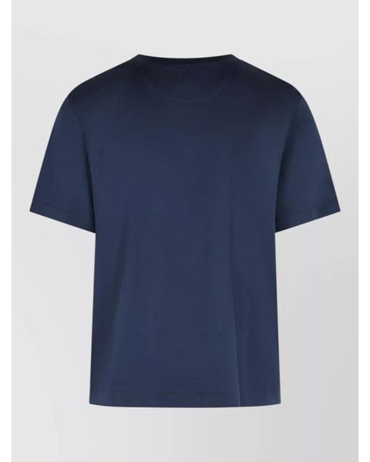 Eleventy Blue Cotton Crew Neck Regular Fit T Shirt for men