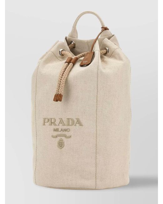 Prada Natural Canvas Backpack for men